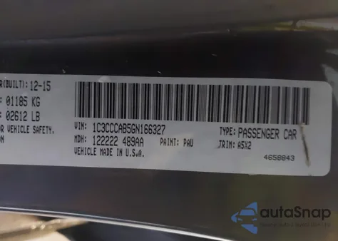 2016 Chrysler 200 Limited from USA, damaged, VIN 1C3CCCAB5GN166327